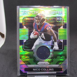 2021 NICO COLLINS Rookie Gear Patch Prizm Green Pulsar Texans WR RC #RG-30